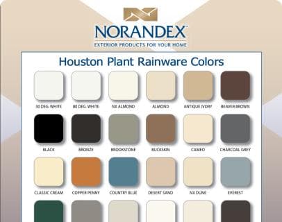 Norandex Houston Plant Rainware Colors | Gutters and Patios