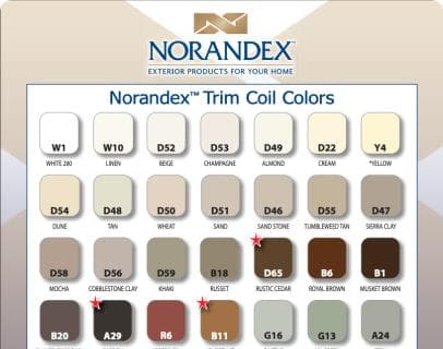 Norandex SE Trim Coil Colors | Gutters and Patios